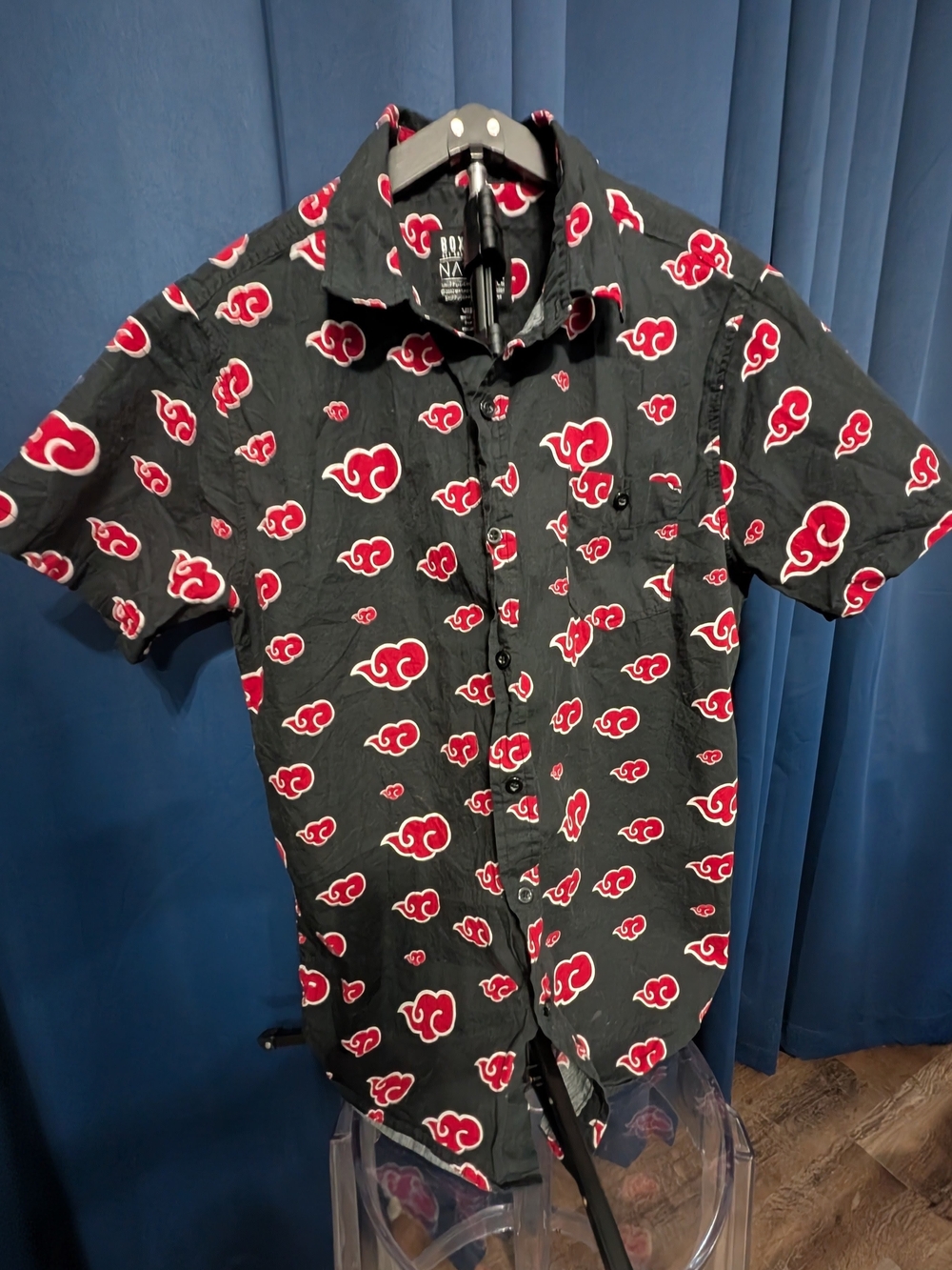 Box Lunch, Naruto Short-Sleeve Black Shirt with Red Cloud Print